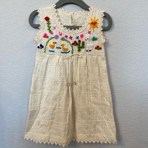 Handmade Peruvian Cotton Dress Embroidered size 2T
